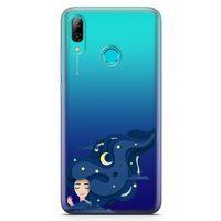 Huawei Y7 2019 Kılıf Origami Kadın Arka Kapak Koruma Desenli Full Koruyucu