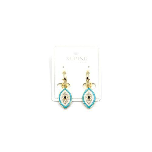 Mineli Nazar Küpe - 14K Altın