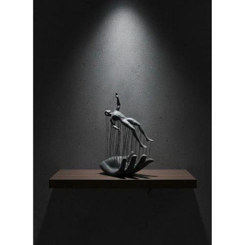 Gri El İnsan Figürü Minimal Ve Anlamlı Dekoratif Biblo Modern Ev Dekorasyonu