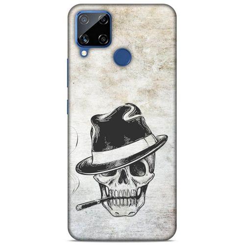 Lopard Oppo Realme C15 Uyumlu Kılıf Tattoo's (24) Darbe Emici Kılıf Şapkalı İskelet