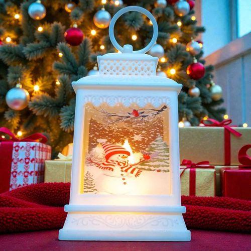 VIP BEYAZ KARDAN ADAM YILBAŞI FENERİ GÜN IŞIĞI LED IŞIKLI FENER YILBAŞI HEDİYELERİ YILBAŞI SÜSLERİ