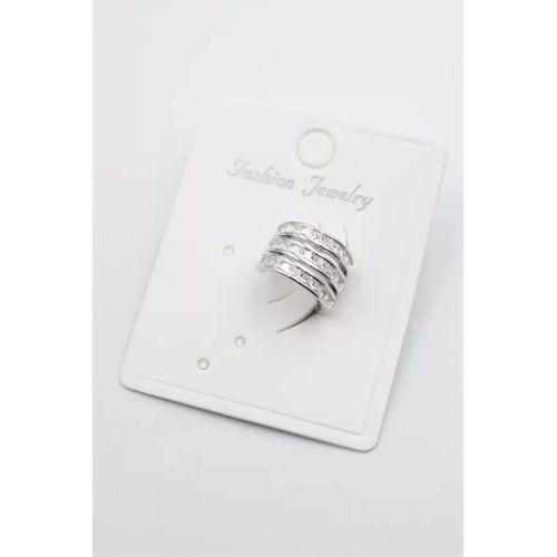 Taşlı Kıkırdak Küpe - Gümüş