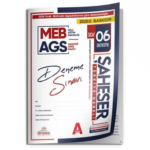 2026 Ocak Müfredatı MEB-AGS ŞAHESER 5 Adet 6-7-8-9-10 nolu KURUMSAL Çözümlü Deneme TG Paketi