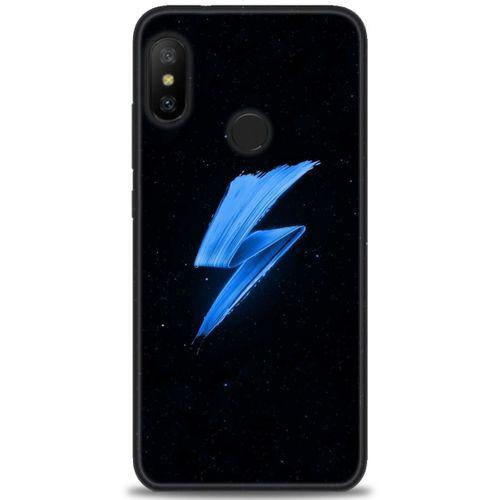 Xiaomi Mi A2 Lite Kılıf HD Baskılı Kılıf - Mavi Şimşek + Tam Ekran Koruyucu