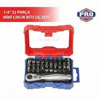 WORKPRO WP200534 32 Parça 1/4'’ Profesyonel Mini Cırcır Lokma Kollu Bits Vidalama Seti