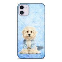 Apple Iphone 11 Kılıf Köpek Kıyafetleri (20) Koruyucu Kılıf Maltese Pijama