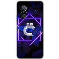 Huawei Nova 9 SE HD Baskılı Kılıf + 9D Tam Ekran Koruyucu - Dark Neon Yaprak Ö Harfi