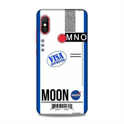 Xiaomi Redmi Note 6 Pro Kılıf Uçak Bileti Moon Arka Kapak Koruma Desenli Full Koruyucu