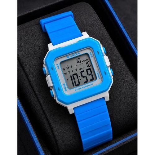 JAGA Unisex Dijital Çocuk Kol Saati 50 Mt Su Geçirmez Spor Silikon Kordonlu Alarm-Kronometreli JG.2