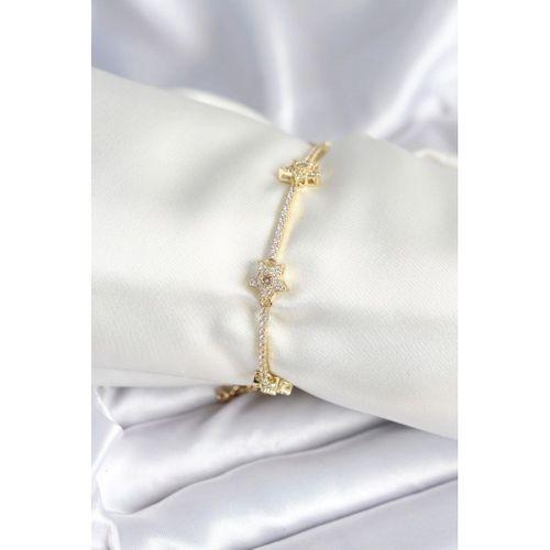 Pirinç Gold Renk Yıldız Model Kadın Bileklik