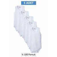 Beyaz Askılı Body Zıbın 7-12 YAŞ Çocuklar İçin (5 ADET) Alttan Çıtçıtlı Özel Gereksinimli