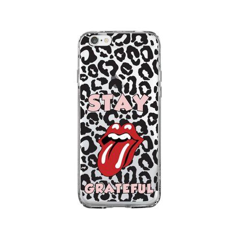 iPhone 6 Stay Grateful Desenli Premium Şeffaf Silikon Kılıf