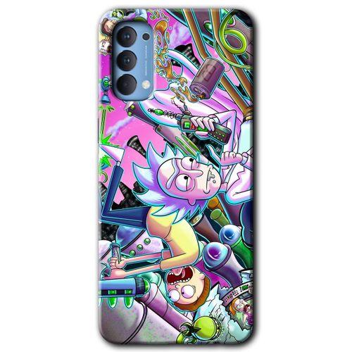 OPPO Oppo Reno 4 Kılıf HD Desen Baskılı Arka Kapak + Temperli Cam - Graffiti Çizgi Film
