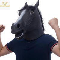 Gerçekçi At Kafası Maskesi Siyah Renk