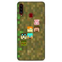 Lopard Samsung Galaxy A20s Uyumlu Kılıf PiXel (14) Lansman Kılıf Minecraft Karakterleri