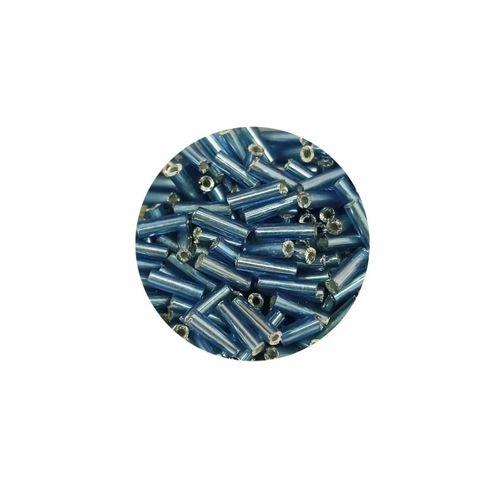 Uzun Boru Kesme Boncuk Çap 2mm Uzunluk 10 mm - 20 Gram - Camgöbeği Mavi - BNC228