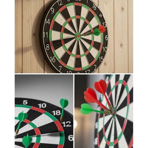 Kaliteli Ahşap Dart Tahtası 12 İnç 4 Adet Metal İğne Uçlu Ok