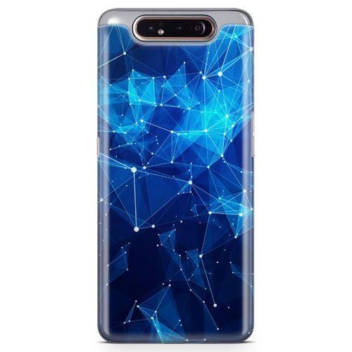 Samsung Galaxy A80 Kılıf Mavi Ağ Güvenliği Arka Kapak Koruma Desenli Full Koruyucu