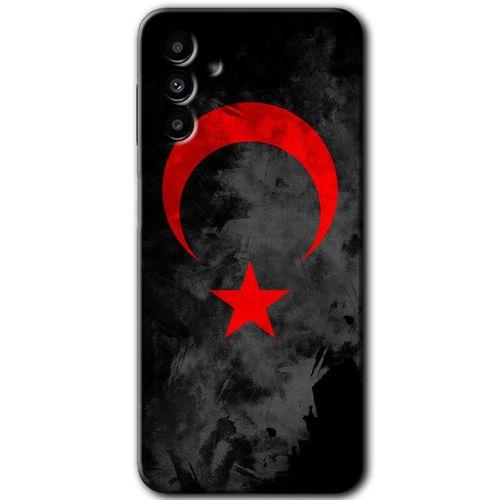 Samsung Galaxy M23 HD Baskılı Kılıf + 9D Tam Ekran Koruyucu - Black Ayyıldız