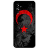 Samsung Galaxy M23 HD Baskılı Kılıf + 9D Tam Ekran Koruyucu - Black Ayyıldız
