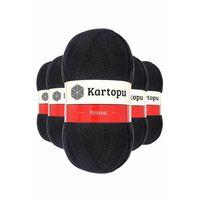 5 Adet Kristal Çift Katlı El Örgü Lif İpi Siyah K940