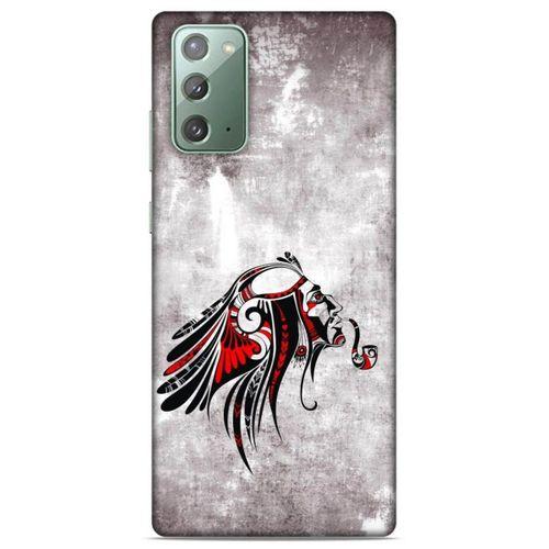 Lopard Samsung Galaxy Note 20 Uyumlu Kılıf Tattoo's (43) Thin Fit Kılıf Pipolu Kızılderili