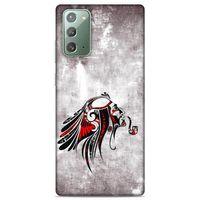 Lopard Samsung Galaxy Note 20 Uyumlu Kılıf Tattoo's (43) Thin Fit Kılıf Pipolu Kızılderili