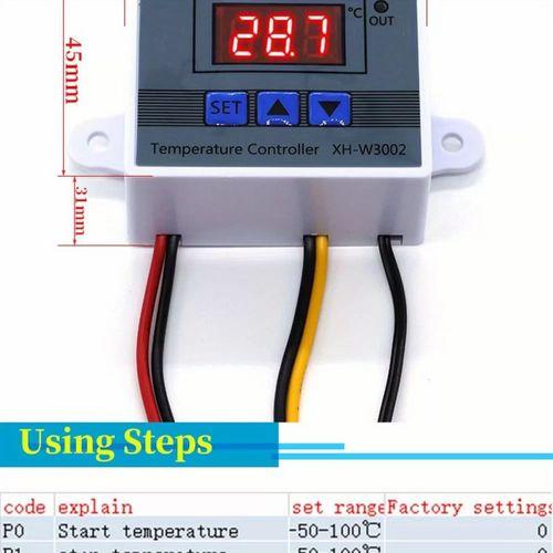 Dijital Termostat Xh-w3002 Led Ekranlı Sıcaklık Kontrol Cihazı 220v