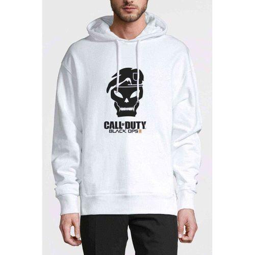 Call Of Duty4 Baskılı Beyaz Erkek Kapşonlu Sweatshirt