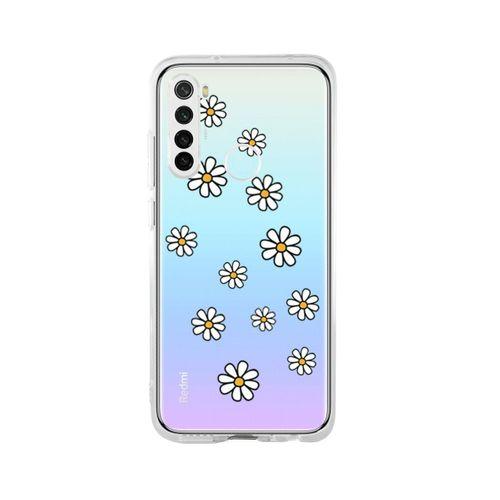 Redmi Note 8 Papatya Şelalesi Desenli Premium Şeffaf Silikon Kılıf