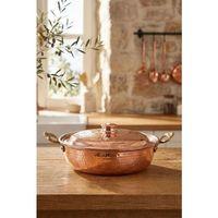 Turna Bakır Beyoğlu Kapaklı Tava 1 No 18 Cm El Dövme Kırmızı Turna7576-1