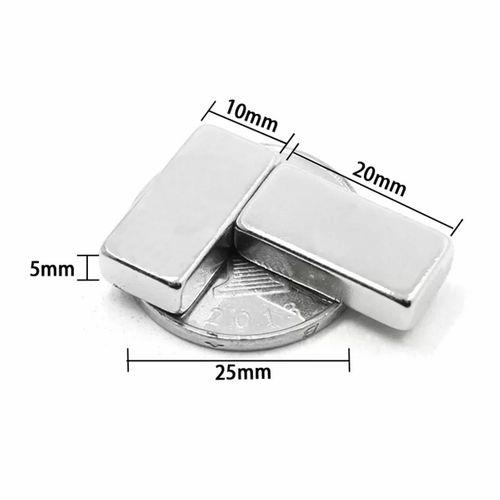 10 Adet 20x10x5 Mm Neodyum Magnet N35 Güçlü Mıknatıs Köşeli Ve Dayanıklı Nikel Kaplama
