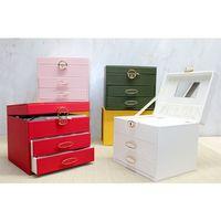 Deri Kaplamalı Makyaj Ve Takı Kutusu