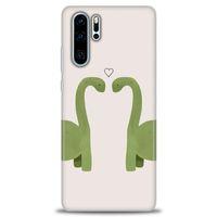 Huawei P30 Pro Kılıf HD Baskılı Kılıf - Dinazor Aşkı + Tam Ekran Koruyucu