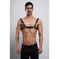 Erkek  Gömlek Kemeri, Zincirli Göğüs Harness, Partywear, Clubwear - Brfm109