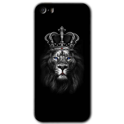 iPhone 5s Kılıf HD Desen Baskılı Arka Kapak - King Lion