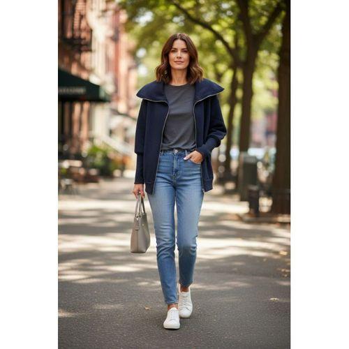 Kadın Uzun Kollu Fermuar Detay Sweat Shirt