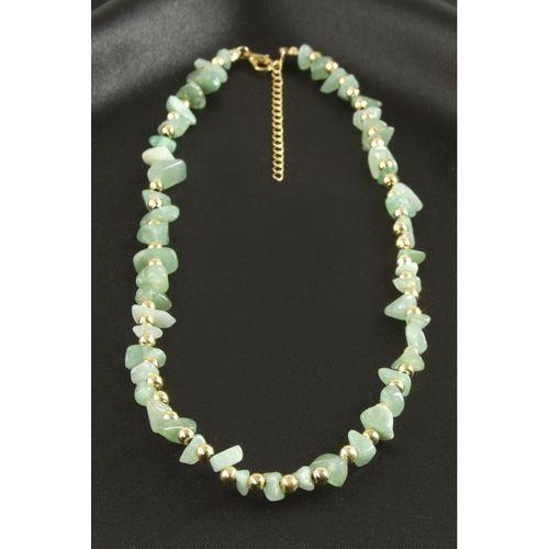 Yeşim Kırık Doğaltaş Kolye