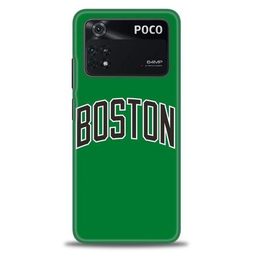 Xiaomi Poco M4 Pro 4G Kılıf HD Baskılı Kılıf - Boston Yeşil + Tam Ekran Koruyucu