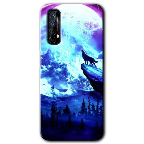 Realme 7 Kılıf Baskılı Kapak - Mega Kurt + 5D Tam Kaplayan Cam