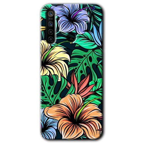 MRCİLETİSİM Realme 6i Kılıf Kapak - Hibiscus Flowers +Hayalet Ekran Yandan Gözükmez