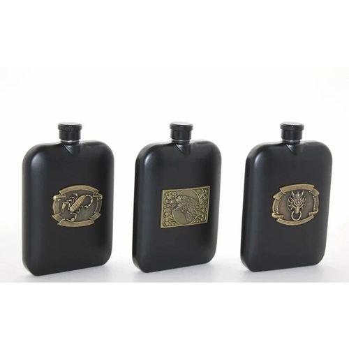 Paslanmaz Çelik Kabartmalı Tekli 6 Oz Matara Alk2666