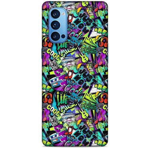 Graffitix (1) Desenli Silikon Kapak Oppo Reno 4 Pro Kılıf