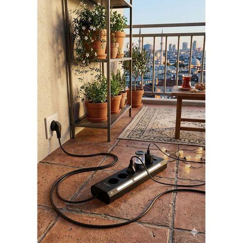 Akım Korumalı 5’li Priz 2xusb 2xtype-c Çıkış Dokunmatik Işıklı Akım Koruma Çoklu Priz Çoğaltıcı Siyah