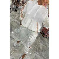 Kadın Uzun Kollu Kapşonlu Pulpayet Detay Viskon Iki Iplik Bluz Ve Pantolon Ikili Takım