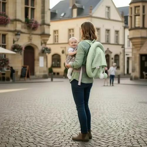 Taşınabilir Portatif Bebek Yatağı,sırt Çantasına Dönüşebilen Portatif Bebek Beşiği (yeşil)