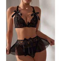 Fantezi Siyah Dantelli Mini Etekli Babydoll