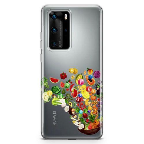 Huawei P40 Pro Kılıf Vitamin Tablosu Arka Kapak Koruma Desenli Full Koruyucu