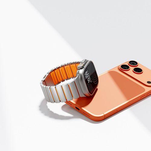 Apple Watch 7 45mm Zore KRD-149 Titanyum Silikon Kordon