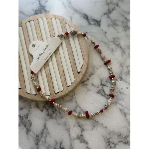 Deniz Kabuğu Kolye - Kırmızı